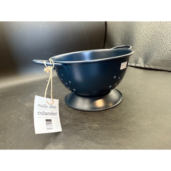 NOW Designs Navy Blue Steel Colander – 1 Quart - new with tags - Picture 4 of 7
